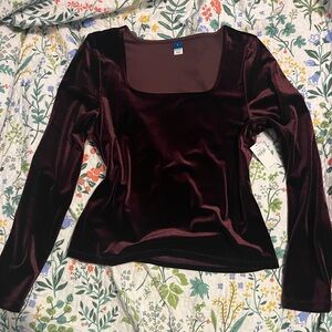 Velvet long sleeve crop top, old navy. Size L
